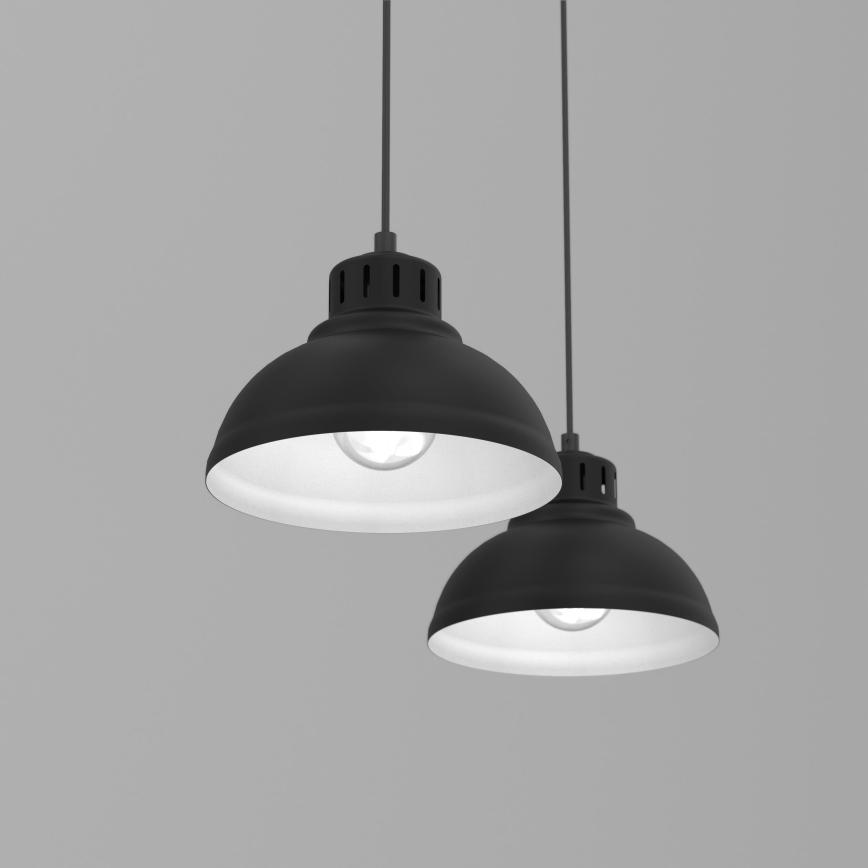 Suspension filaire SVEN 2xE27/15W/230V noir