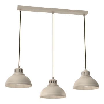 Suspension filaire SVEN 3xE27/15W/230V beige