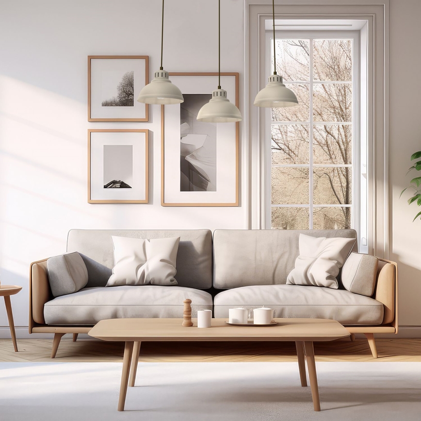 Suspension filaire SVEN 3xE27/15W/230V beige