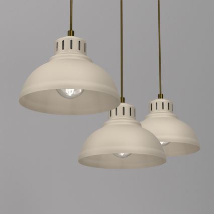 Suspension filaire SVEN 3xE27/15W/230V beige