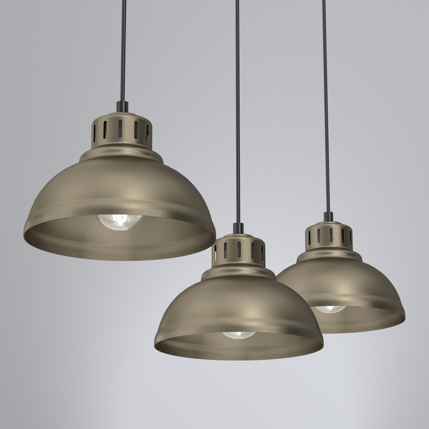 Suspension filaire SVEN 3xE27/15W/230V laiton