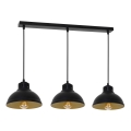 Suspension filaire SVEN 3xE27/15W/230V noir/doré