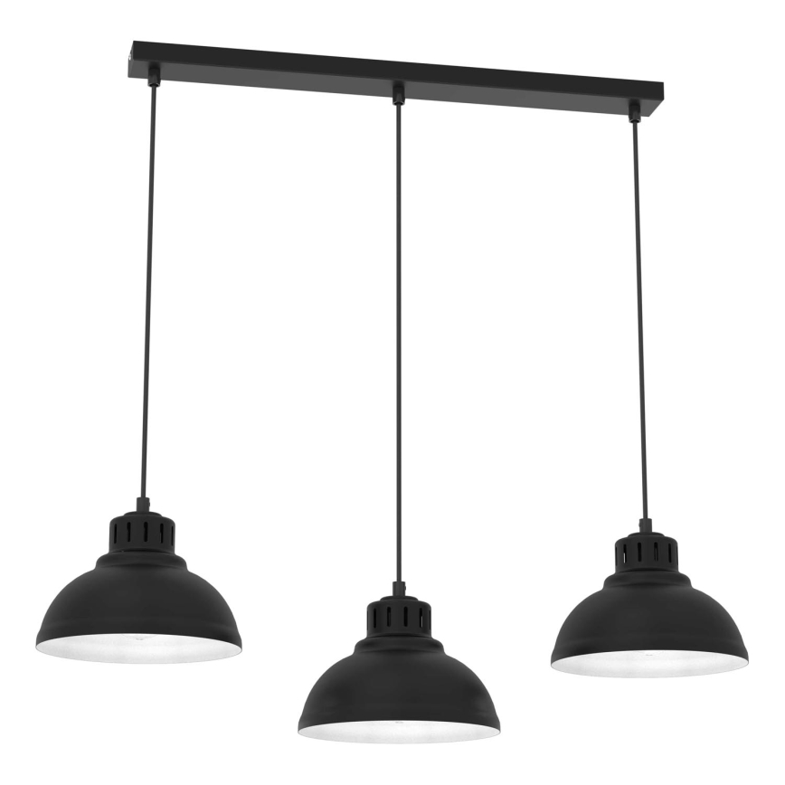 Suspension filaire SVEN 3xE27/15W/230V noir