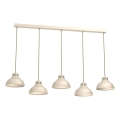 Suspension filaire SVEN 5xE27/15W/230V beige