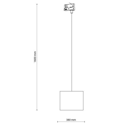 Suspension filaire pour système de rail triphasé TRACER 1xE27/15W/230V d. 20 cm noir/blanc