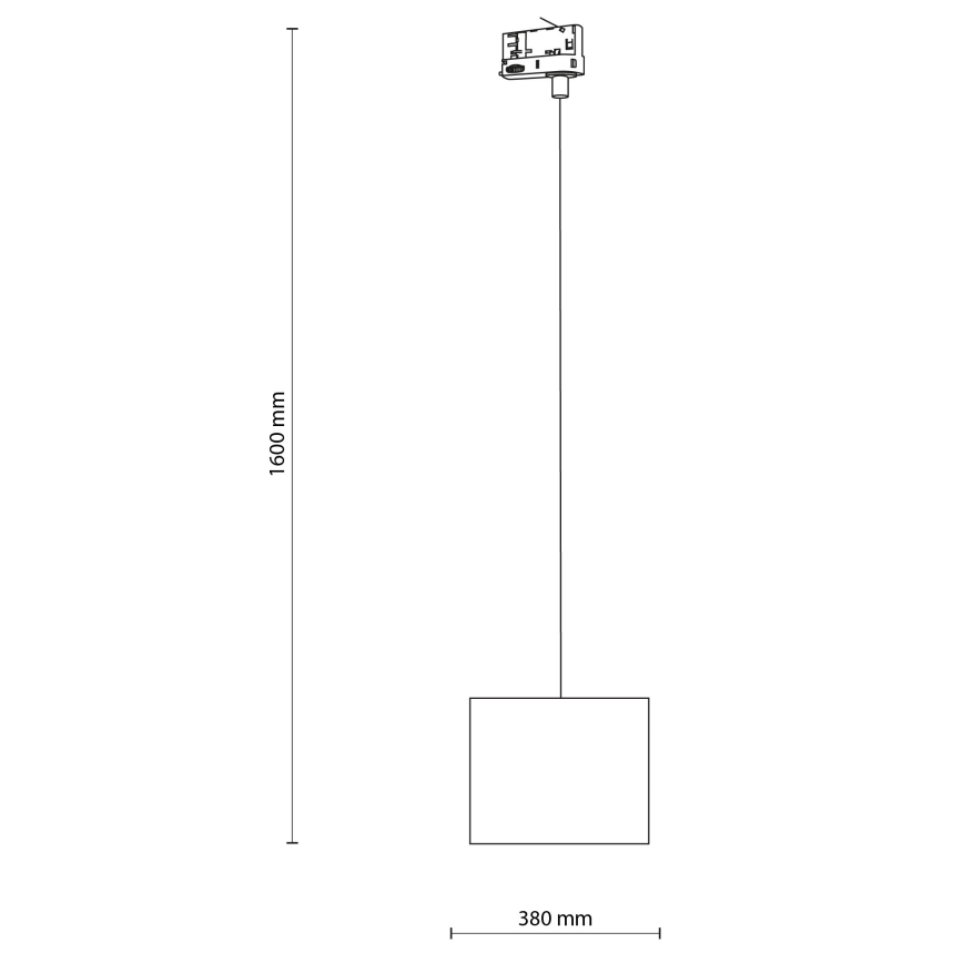 Suspension filaire pour système de rail triphasé TRACER 1xE27/15W/230V d. 20 cm noir/gris