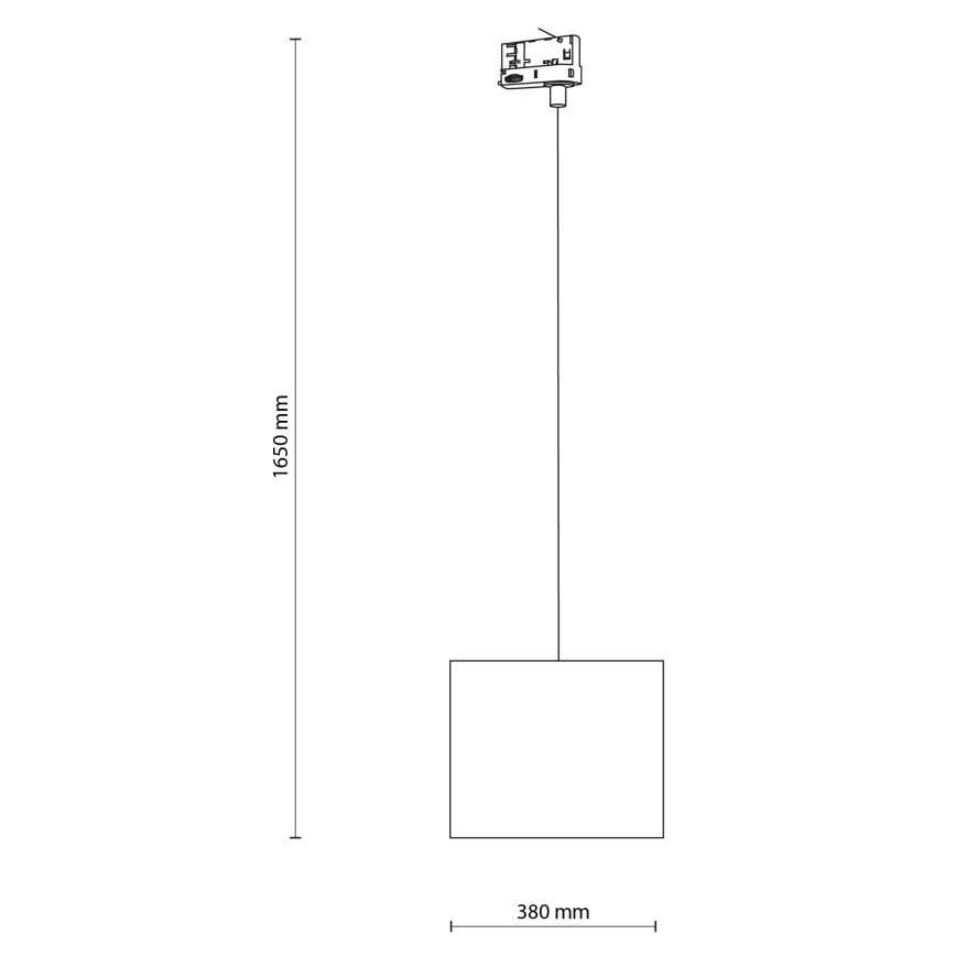 Suspension filaire pour système de rail triphasé TRACER 1xE27/15W/230V d. 30 cm noir/blanc