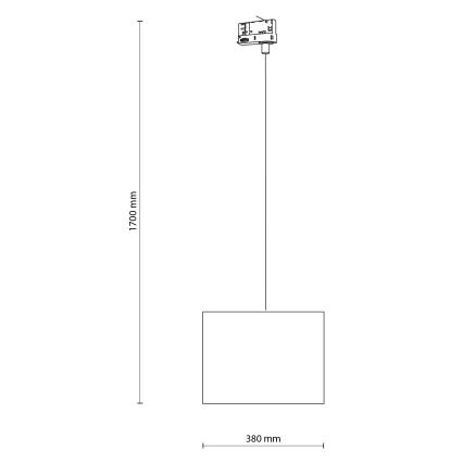Suspension filaire pour système de rail triphasé TRACER 1xE27/15W/230V d. 38 cm noir/gris