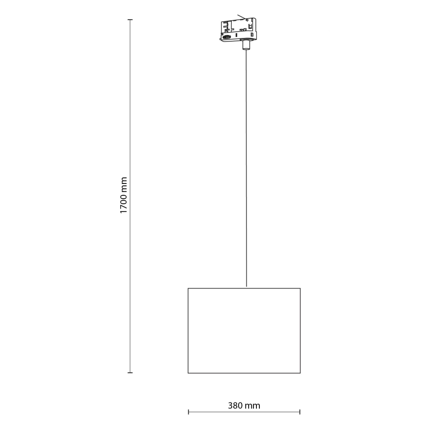 Suspension filaire pour système de rail triphasé TRACER 1xE27/15W/230V d. 38 cm noir/gris