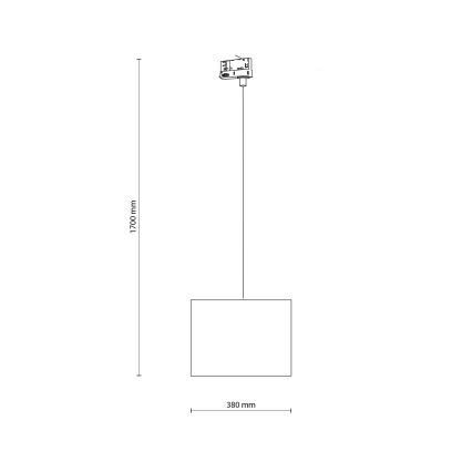 Suspension filaire pour système de rail triphasé TRACER 1xE27/15W/230V d. 38 cm noir