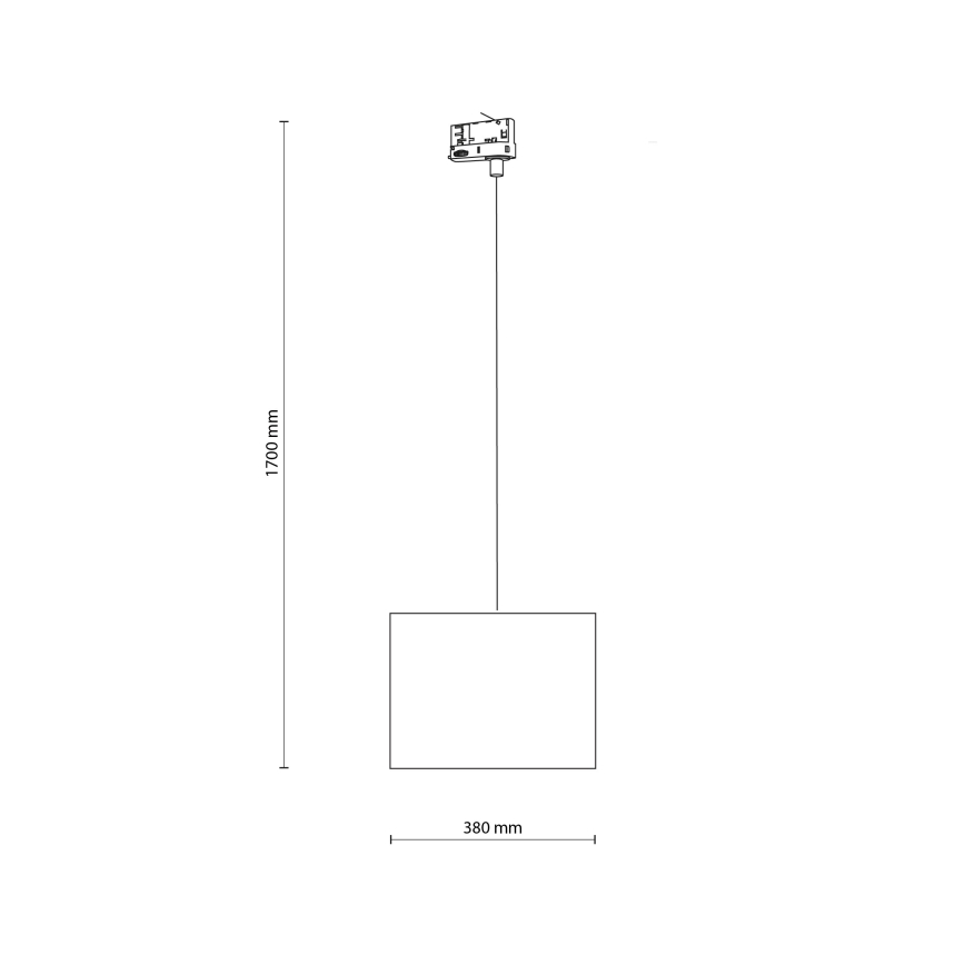 Suspension filaire pour système de rail triphasé TRACER 1xE27/15W/230V d. 38 cm noir