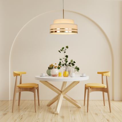 Suspension filaire TAMI 1xE27/60W/230V d. 40 cm beige/doré