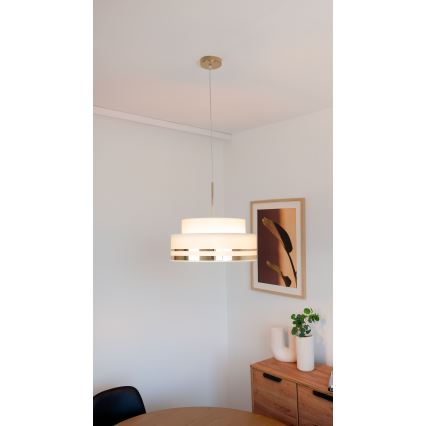 Suspension filaire TAMI 1xE27/60W/230V d. 40 cm beige/doré