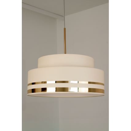 Suspension filaire TAMI 1xE27/60W/230V d. 40 cm beige/doré