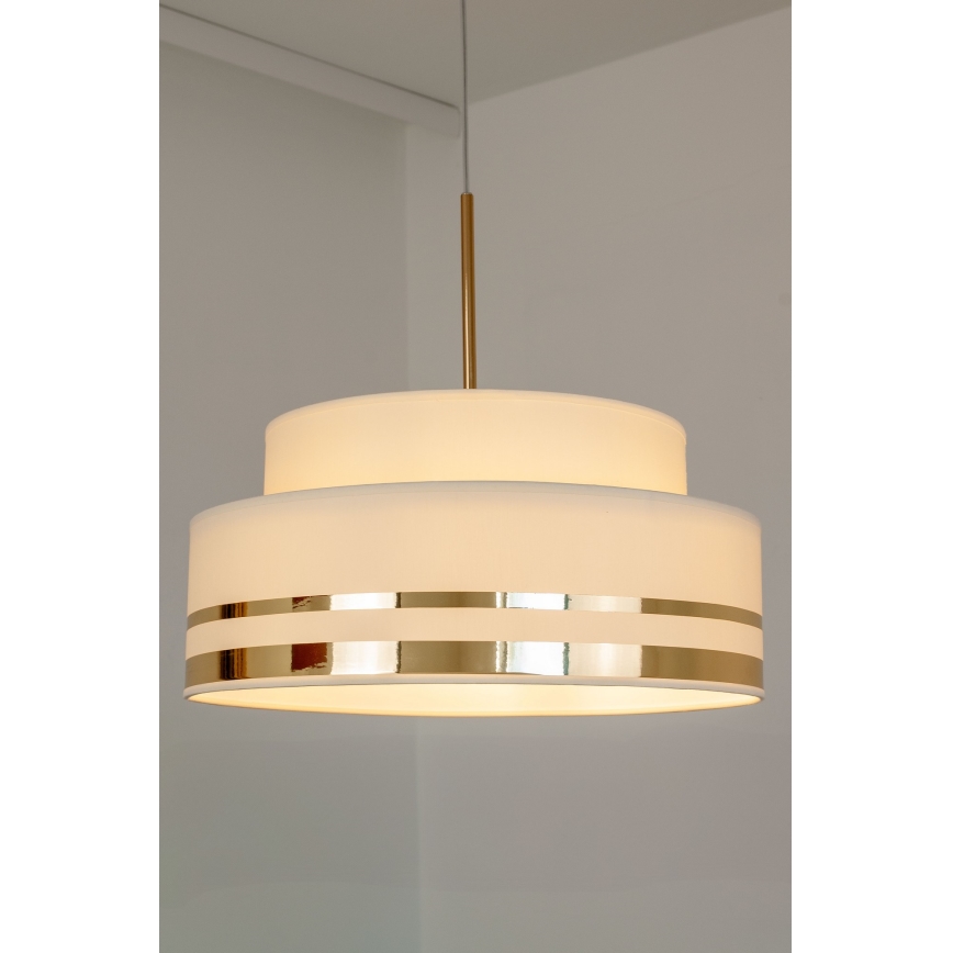 Suspension filaire TAMI 1xE27/60W/230V d. 40 cm beige/doré