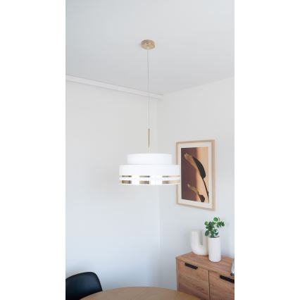 Suspension filaire TAMI 1xE27/60W/230V d. 40 cm crème/doré