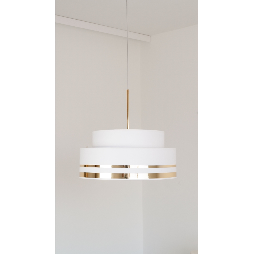 Suspension filaire TAMI 1xE27/60W/230V d. 40 cm crème/doré