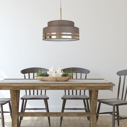 Suspension filaire TAMI 1xE27/60W/230V d. 40 cm marron/doré