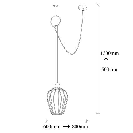 Suspension filaire TEL 1xE27/40W/230V