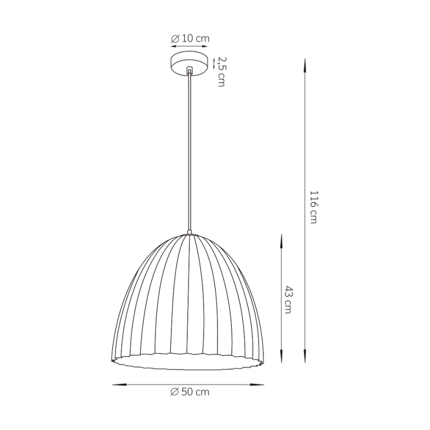 Suspension filaire TELMA 1xE27/60W/230V d. 50 cm noir/doré