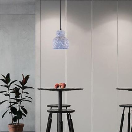Suspension filaire TERRAZZO 1xE27/60W/230V d. 12 cm gris