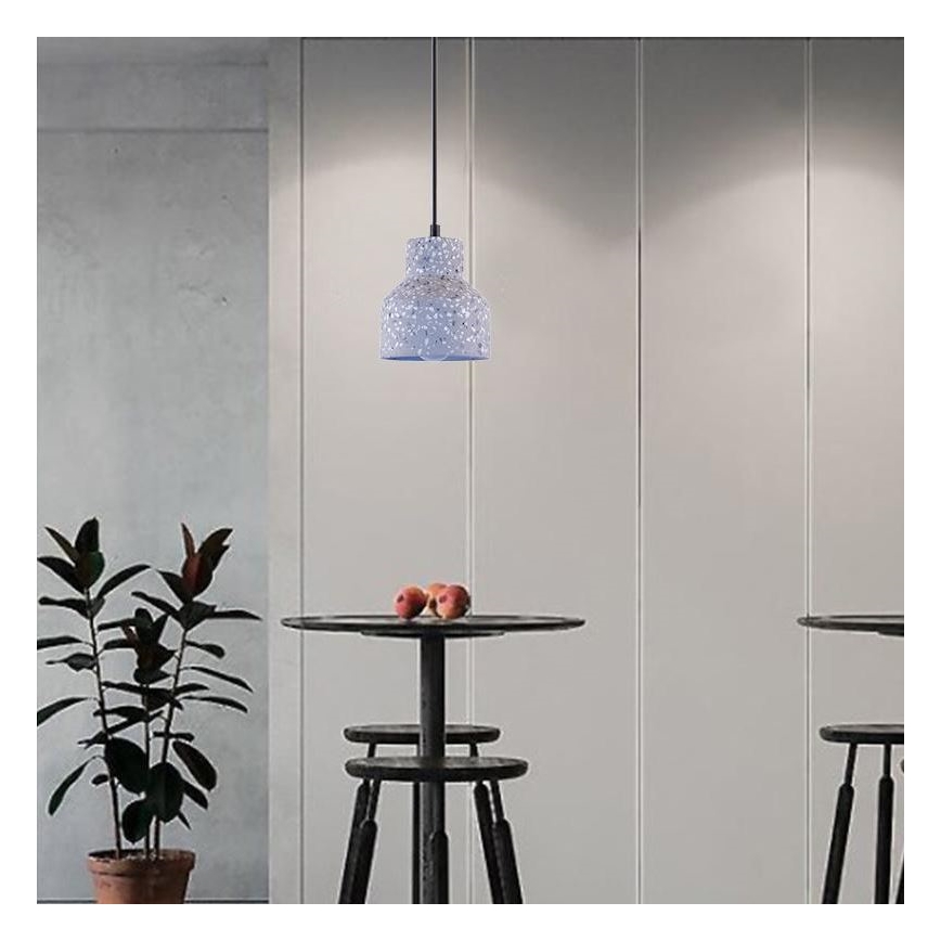 Suspension filaire TERRAZZO 1xE27/60W/230V d. 12 cm gris