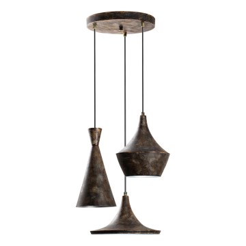 Suspension filaire TOM 3xE27/40W/230V gris