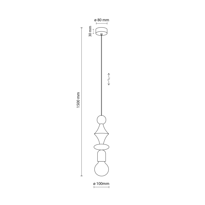 Suspension filaire TOWER 1xE27/15W/230V brique