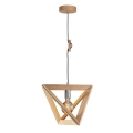 Suspension filaire TRIGONON 1xE27/60W/230V chêne mat
