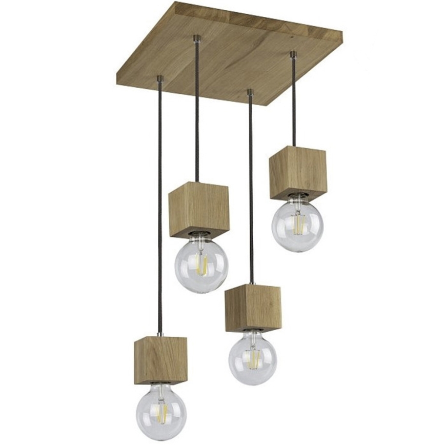 Suspension filaire TRONGO 4xE27/60W/230V chêne