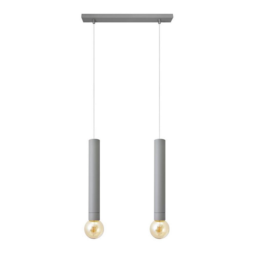 Suspension filaire TUBA 2xE27/15W/230V gris