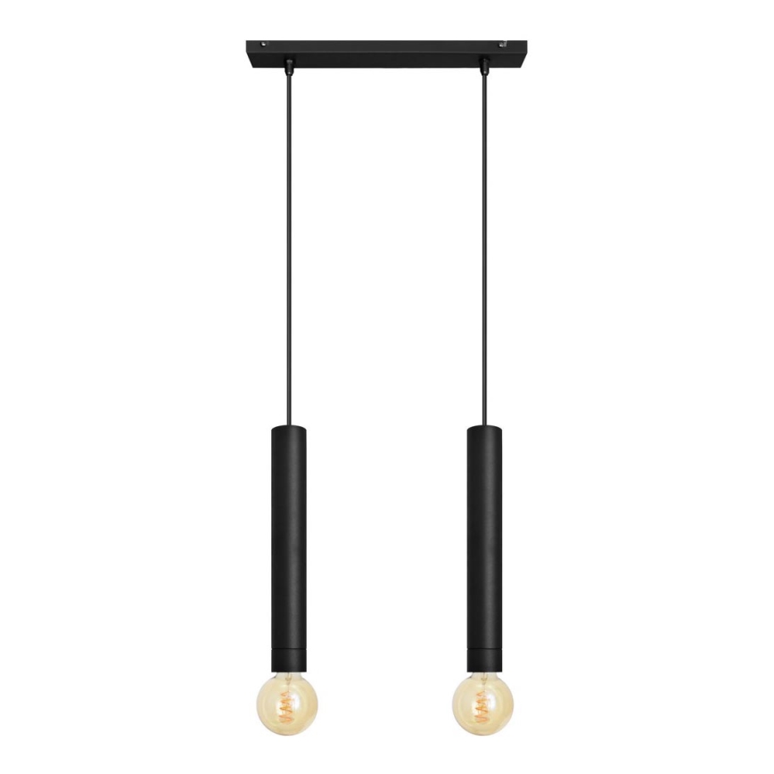 Suspension filaire TUBA 2xE27/15W/230V noir