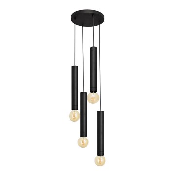Suspension filaire TUBA 4xE27/15W/230V noir