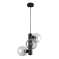 Suspension filaire TUBE 3xE27/60W/230V noir/transparent