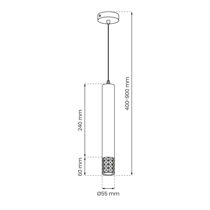 Suspension filaire TUBI 1xGU10/8W/230V doré