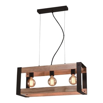 Suspension filaire VARNA 3xE27/40W/230V chêne