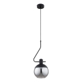 Suspension filaire VELTO ENIGMA 1xE27/15W/230V noir/fumé