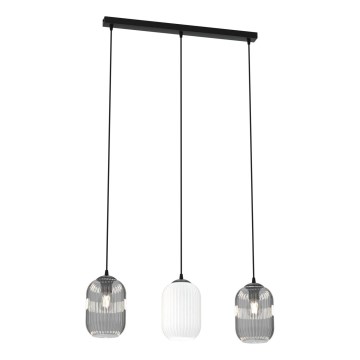 Suspension filaire VERDI 3xE27/15W/230V noir/gris/blanc