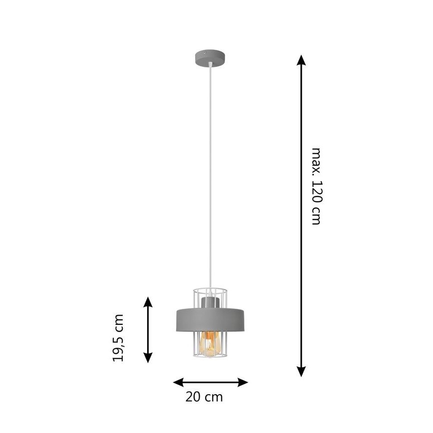 Suspension filaire VOLTA 1xE27/15W/230V gris