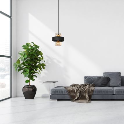 Suspension filaire VOLTA 1xE27/15W/230V noir/doré