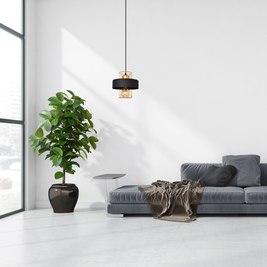 Suspension filaire VOLTA 1xE27/15W/230V noir/doré