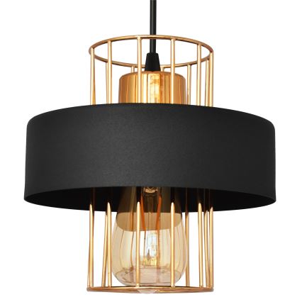 Suspension filaire VOLTA 1xE27/15W/230V noir/doré