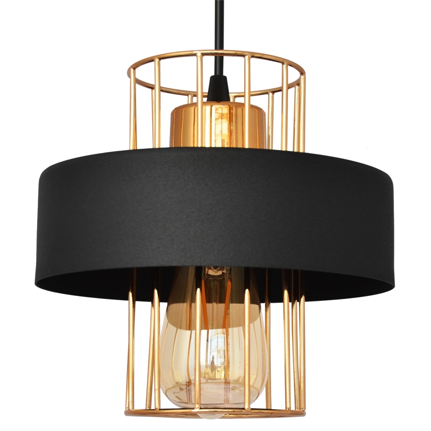 Suspension filaire VOLTA 1xE27/15W/230V noir/doré