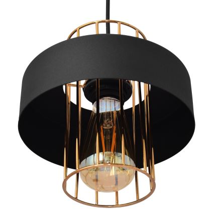 Suspension filaire VOLTA 1xE27/15W/230V noir/doré