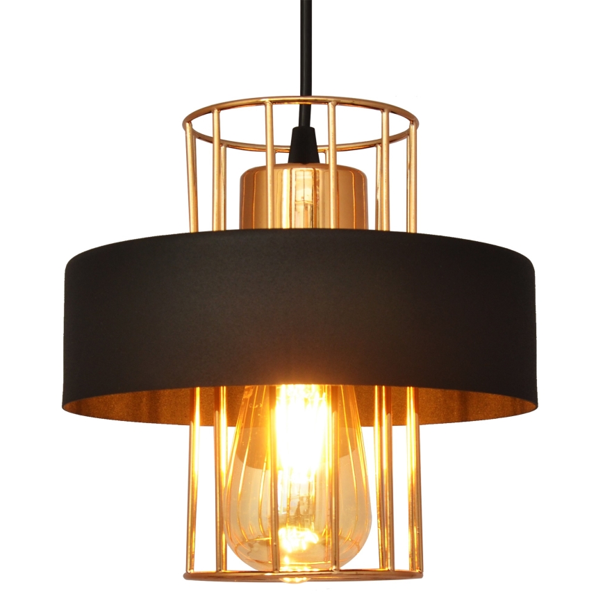 Suspension filaire VOLTA 1xE27/15W/230V noir/doré