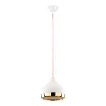 Suspension filaire YILDO 1xE27/40W/230V blanc/doré/rouge