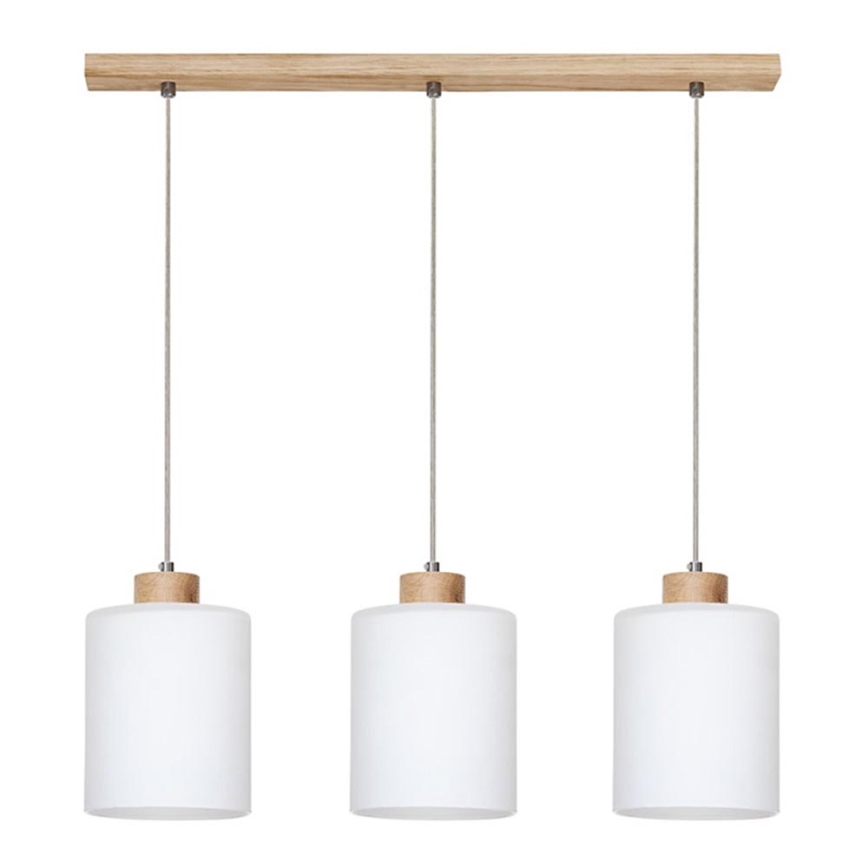 Suspension filaire ZEFIR 3xE27/60W/230V chêne