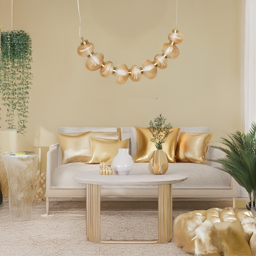 Suspension LED à câble BOLLA LED/36W/230V dorée / beige fumée