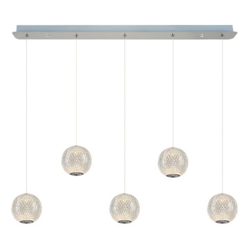 Suspension LED CREMONA 5xLED/5W/230V 3000K en chrome mat