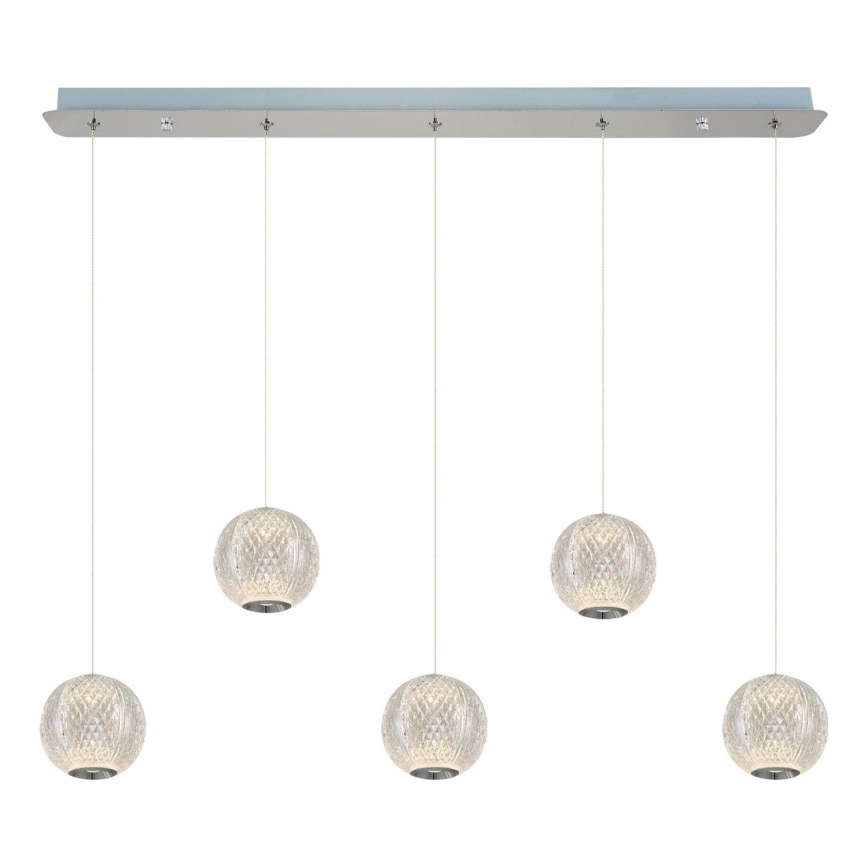 Suspension LED CREMONA 5xLED/5W/230V 3000K en chrome mat